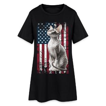 Cornish Rex US Cornish Rex Cat - Women’s T-Shirt Dress - black - Front