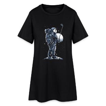 Astronaut - Frauen T-Shirt-Kleid - Schwarz - Vorne