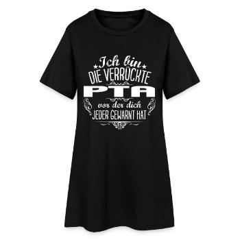 Achtung PTA - Frauen T-Shirt-Kleid - Schwarz - Vorne