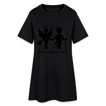 Heaven meets Hell - Frauen T-Shirt-Kleid - Schwarz - Vorne