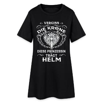 Prinzessin mit Helm - Frauen T-Shirt-Kleid - Schwarz - Vorne