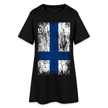 Drapeau vintage finlande - Robe T-shirt Femme - noir - Devant