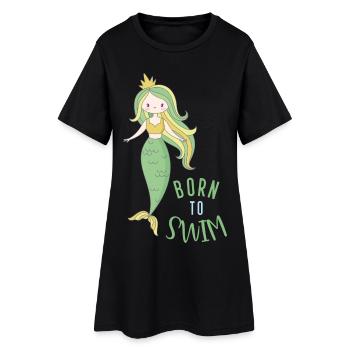 Born to swim - Robe T-shirt Femme - noir - Devant