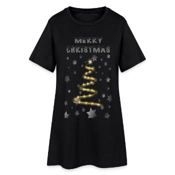 Arbre de Noël doré - Robe T-shirt Femme - noir - Devant