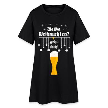 Weiße Weihnachten - Frauen T-Shirt-Kleid - Schwarz - Vorne