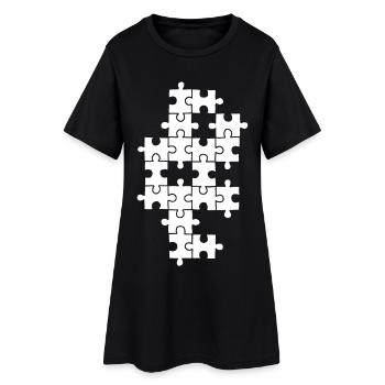 White puzzle - Women’s T-Shirt Dress - black - Front