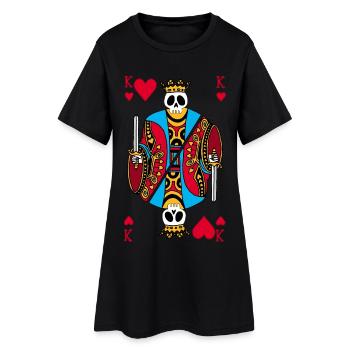 Le roi de coeur est mort - Robe T-shirt Femme - noir - Devant