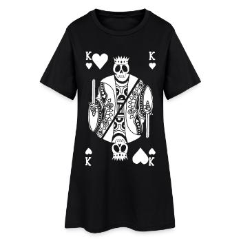 Squelette blanc du roi de coeur - Robe T-shirt Femme - noir - Devant