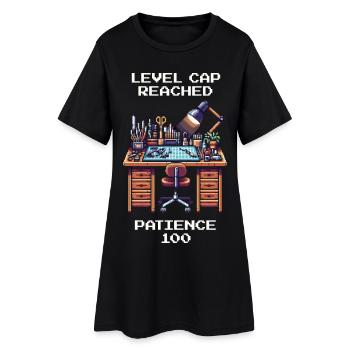 Levelcap erreicht: Geduld 100 | Modellbau - Frauen T-Shirt-Kleid - Schwarz - Vorne