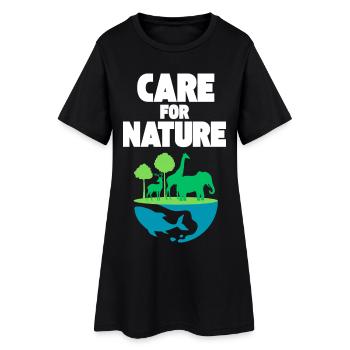 Care for Nature: Wildlife Scene - Women’s T-Shirt Dress - black - Front