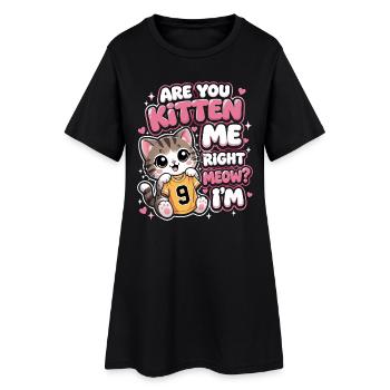 Chat pour 9 ans, tu m’as fait miaou ? - Robe T-shirt Femme - noir - Devant