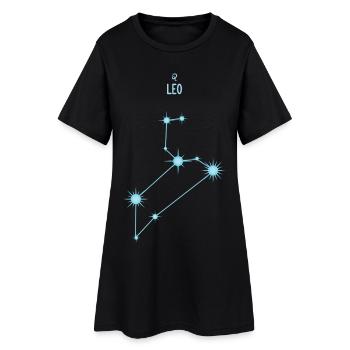 Constellation d’étoile du signe du Lion Bleu pastel - Robe T-shirt Femme - noir - Devant