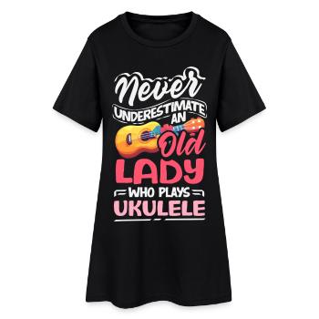 Designs et expressions amusantes de ukulélé - Robe T-shirt Femme - noir - Devant