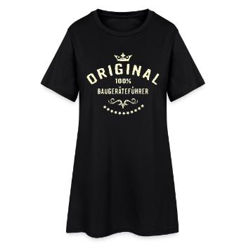 Original 100 Prozent Baugeräteführer - RAHMENLOS - Frauen T-Shirt-Kleid - Schwarz - Vorne