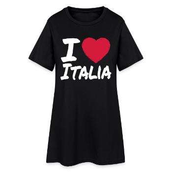 I Love Italia - Frauen T-Shirt-Kleid - Schwarz - Vorne