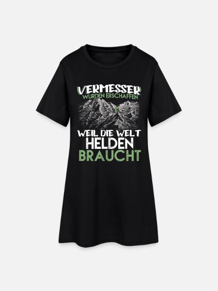 Vermesser Helden - Frauen T-Shirt-Kleid - Schwarz