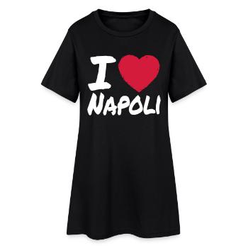 I Love Napoli - Frauen T-Shirt-Kleid - Schwarz - Vorne