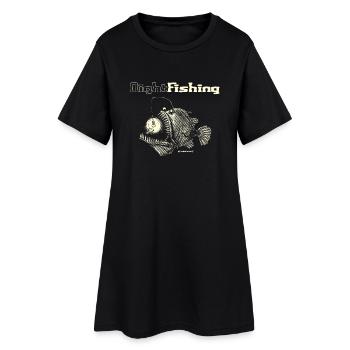 night fishing - Robe T-shirt Femme - noir - Devant
