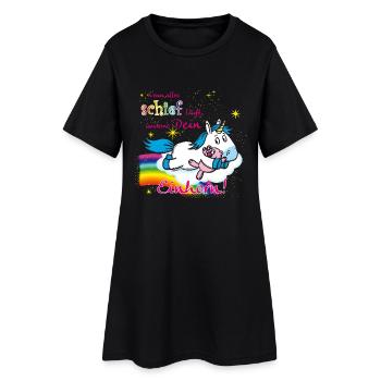 Einhorst schief - Frauen T-Shirt-Kleid - Schwarz - Vorne