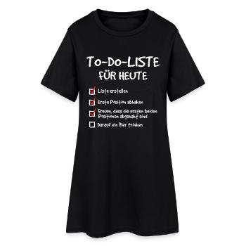Bier to do Liste abgehakt - RAHMENLOS Geschenk - Frauen T-Shirt-Kleid - Schwarz - Vorne