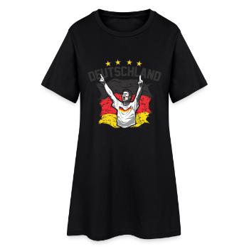 Design 2016 - Fussball Deutschland - RAHMENLOS - Frauen T-Shirt-Kleid - Schwarz - Vorne