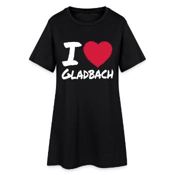 I Love Gladbach - Frauen T-Shirt-Kleid - Schwarz - Vorne