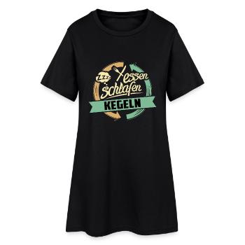 Sport Design Kegeln RAHMENLOS Geschenk Hobby - Frauen T-Shirt-Kleid - Schwarz - Vorne
