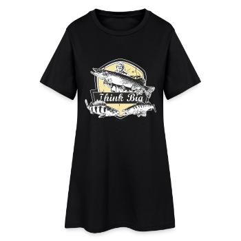Angel Designs think big RAHMENLOS Geschenk - Frauen T-Shirt-Kleid - Schwarz - Vorne