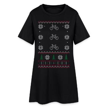 Ugly Xmas Sweaters Cycle - Robe T-shirt Femme - noir - Devant