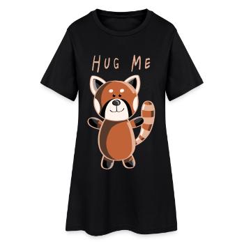Hug Me Roter Panda - Pandas - Tier - Tiere - Frauen T-Shirt-Kleid - Schwarz - Vorne