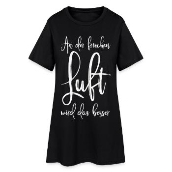An der frischen Luft wird das besser - Frauen T-Shirt-Kleid - Schwarz - Vorne