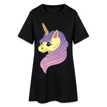 Licorne manga kawaii - Robe T-shirt Femme - noir - Devant