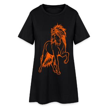 Étalon d’Islande en orange - Robe T-shirt Femme - noir - Devant
