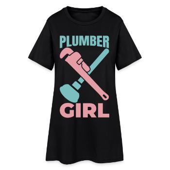Plombière Fille - Robe T-shirt Femme - noir - Devant