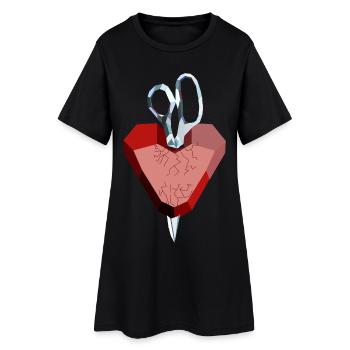 Broken heart of ruby and diamond - Women’s T-Shirt Dress - black - Front