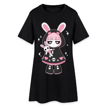 Café d'abord Miséricorde plus tard Anime Girl Cyberpunk - Robe T-shirt Femme - noir - Devant