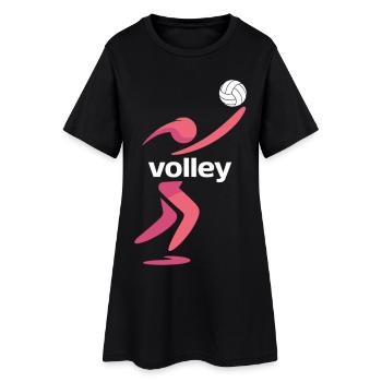 Graphismes sportifs de volley-ball - Robe T-shirt Femme - noir - Devant