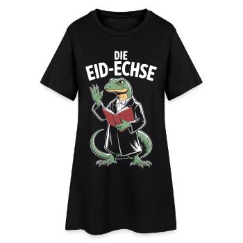 Oath Lizard Funny Justice Motif - Women’s T-Shirt Dress - black - Front