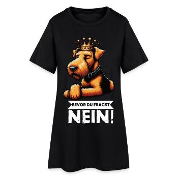 Avant que vous ne demandiez : Airedale Terrier Airedales - Robe T-shirt Femme - noir - Devant