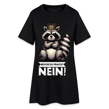 Avant que vous ne demandiez : Non, raton laveur, raton laveur, animal de la forêt - Robe T-shirt Femme - noir - Devant