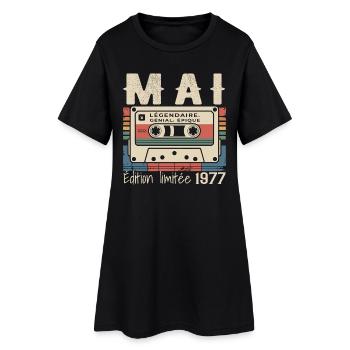 Mai 1977 - Robe T-shirt Femme - noir - Devant