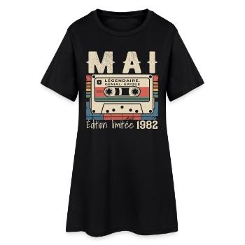 Mai 1982 - Robe T-shirt Femme - noir - Devant