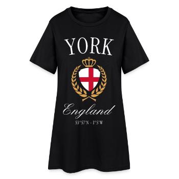 Couronne d’armoiries York England – Souvenir de voyage - Robe T-shirt Femme - noir - Devant