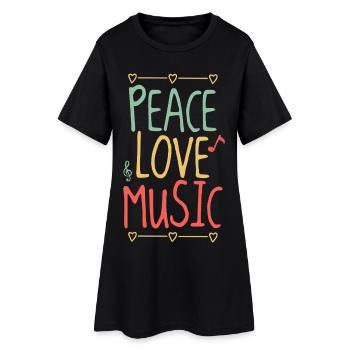 Festival de musique Peace Love – Hippie Vibes - Robe T-shirt Femme - noir - Devant