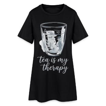 Thérapie du buveur de thé - Robe T-shirt Femme - noir - Devant