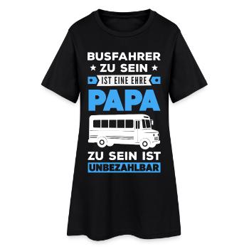 Busfahrer Papa Unbezahlbar - Frauen T-Shirt-Kleid - Schwarz - Vorne