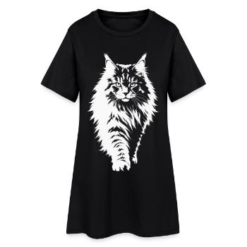 Chat de la forêt norvégien – Ombre nordique - Robe T-shirt Femme - noir - Devant