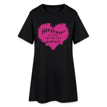 Herzrasen - Frauen T-Shirt-Kleid - Schwarz - Vorne