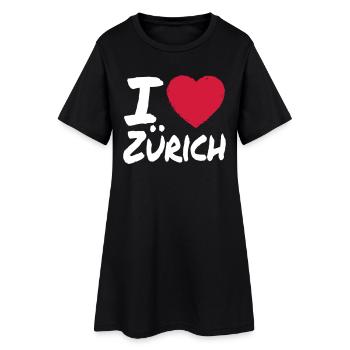 I Love Zürich - Frauen T-Shirt-Kleid - Schwarz - Vorne
