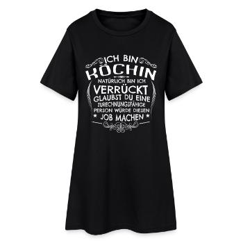Verrückte Köchin - Frauen T-Shirt-Kleid - Schwarz - Vorne